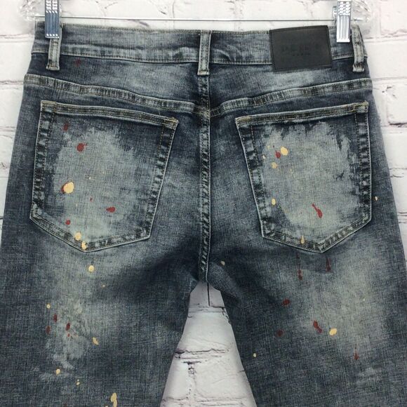 Dript Denim Blue Jeans Men’s 30/32 Grunge Button Fly Paint Splatter Distressed - Picture 12 of 12